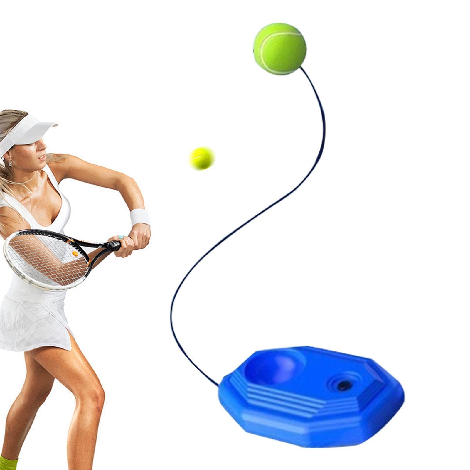 Juego de entrenamiento para rebote de tenis, equipo completo para entrenamiento individual – Juego de rebote de tenis con base estable, para principiantes, entusiastas y ancianos, jardín