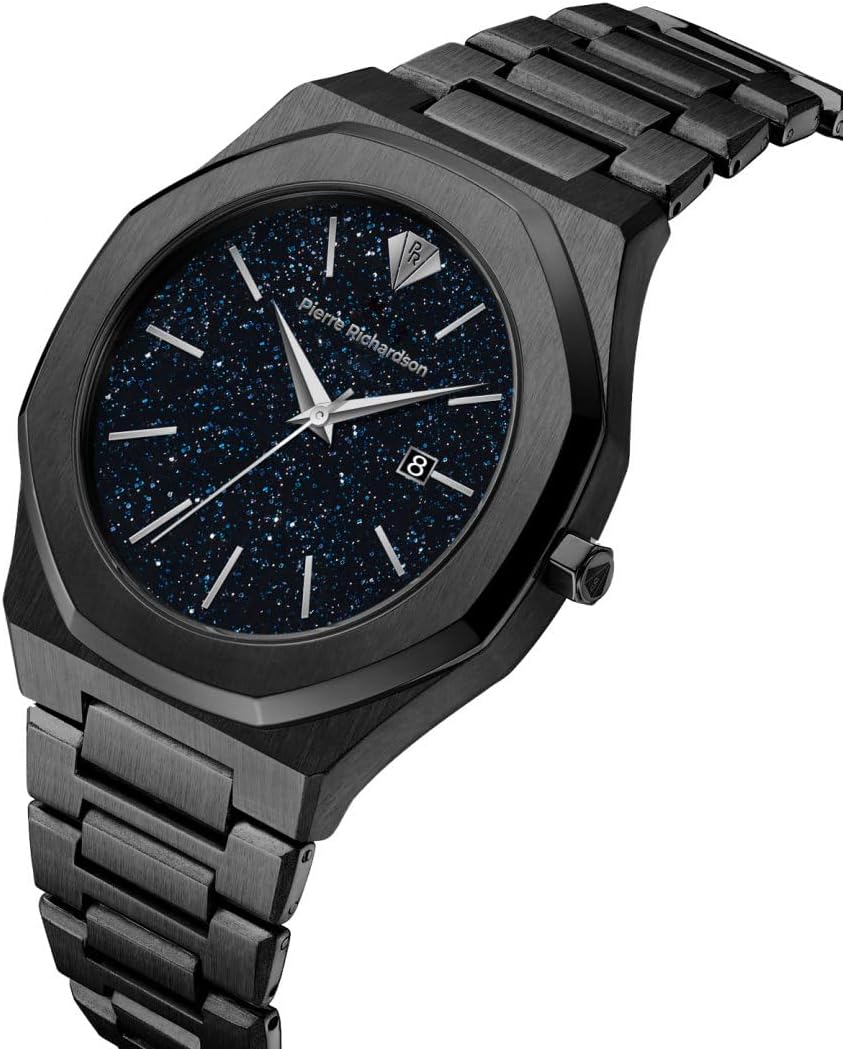 PIERRE RICHARDSON PR5428 Men’s Luxury Watch – Japanese Quartz Movement, Stainless Steel, 41mm, 5ATM Water Resistant, Scratch-Resistant Sapphire Crystal Glass – Classic Dress Watch ...