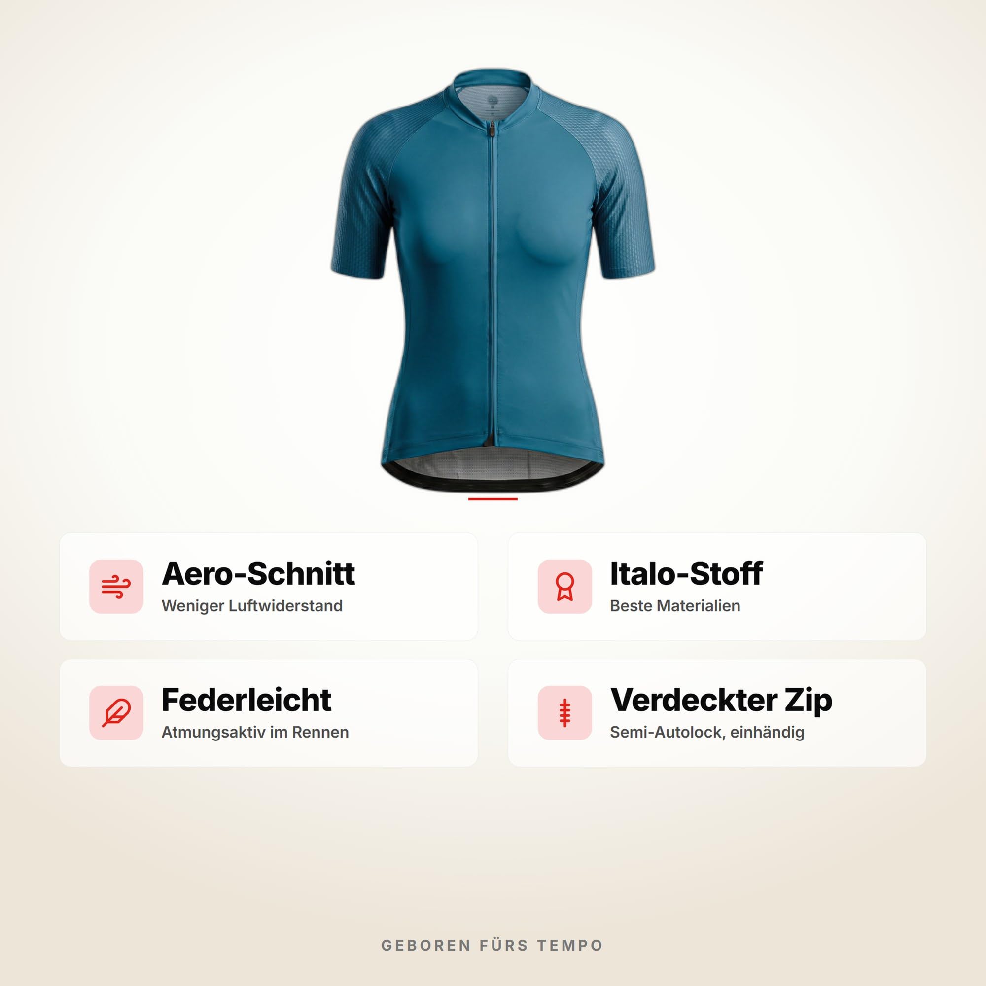 Razor PRO Koszulka Kolarska Damska Morski – Rozmiar XXL | Aero Race-Cut Cycling Jersey Zamek Wstawki Mesh Silikonowe Mankiety Premium