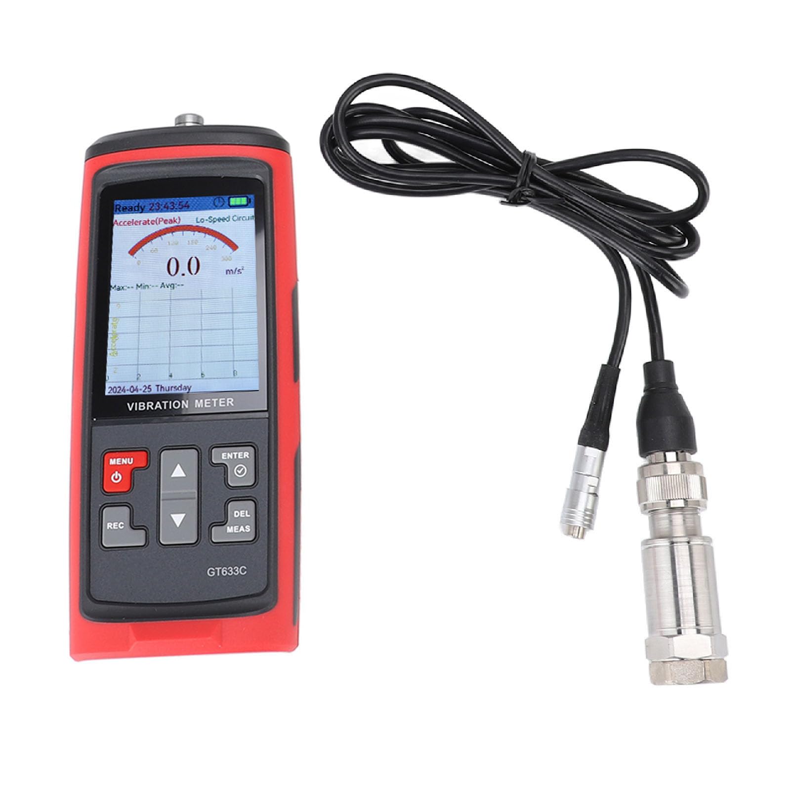 FTVOGUE Medidor de Vibración, Analizador de Vibración Digital con Pantalla LCD, Probador de Frecuencia de Velocidad de Aceleración para Motores, Sistemas HVAC y Generadores