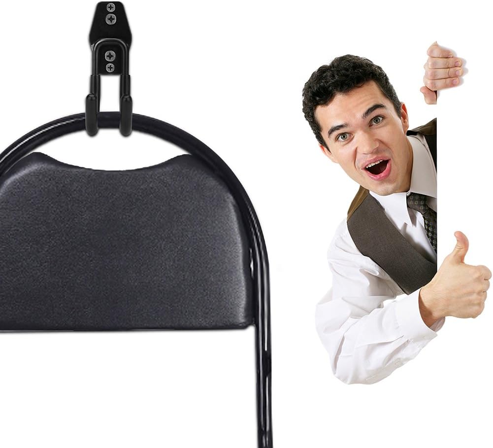 DIRZA Utility Hooks Wall Mount Tool Holder U-Hooks for Home Garage Storage Organizer Garden Tools Shovels Rake Stroller Ladder Black 5 Pack