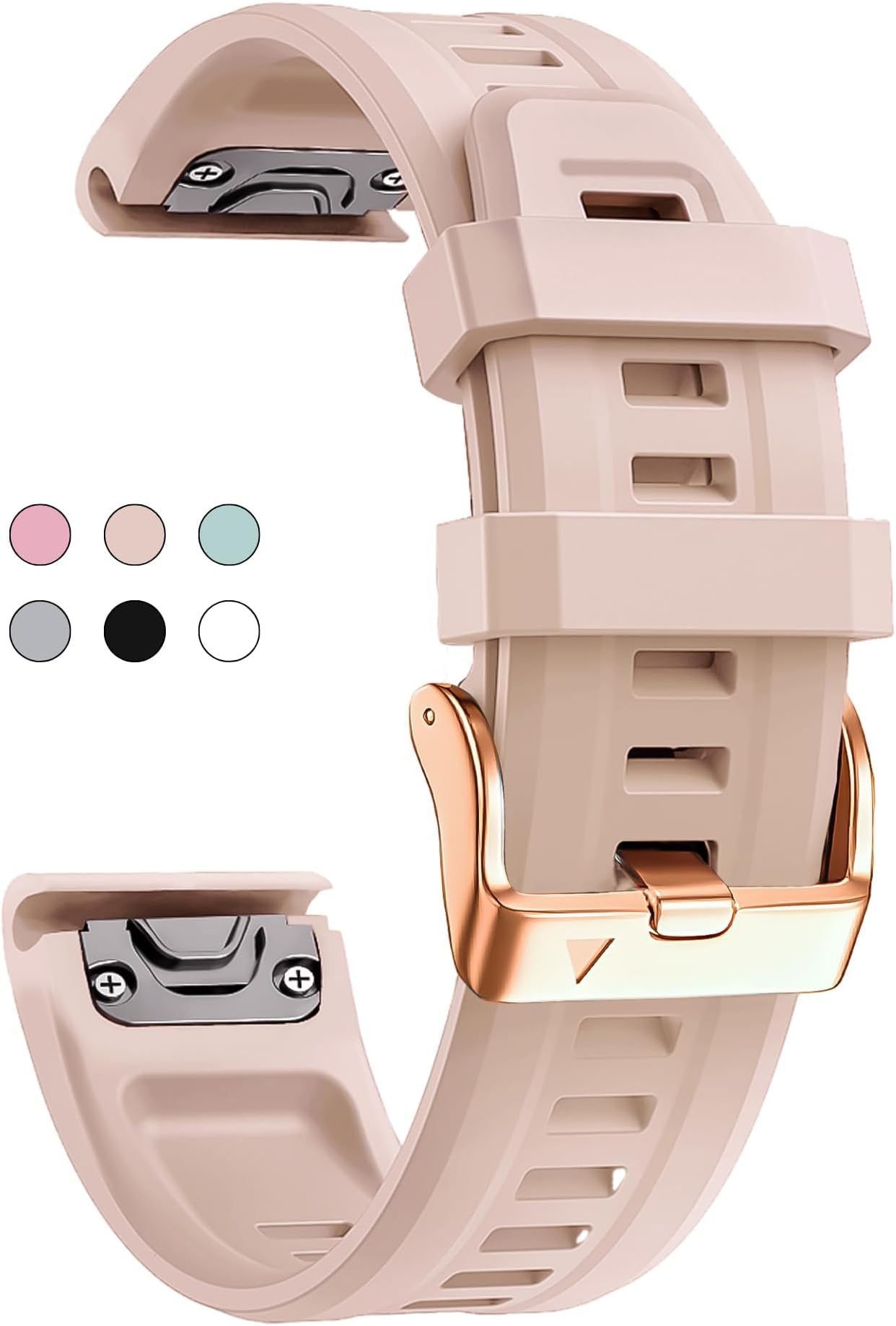 20mm Watch Band for Garmin fenix 5s plus fenix 6s fenix 7s pro quickfit 20 bands Replacement for garmin epix 2 42mm standard short strap Rose Gold women soft