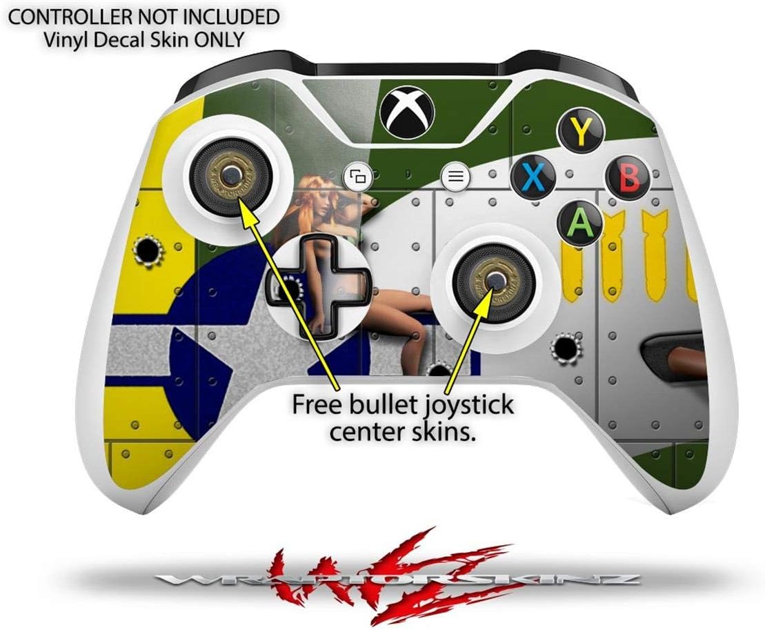 Decal Vinyl Skin Wrap Compatible with Xbox One S Console and Controllers - WWII Bomber War Plane Pin Up Girl
