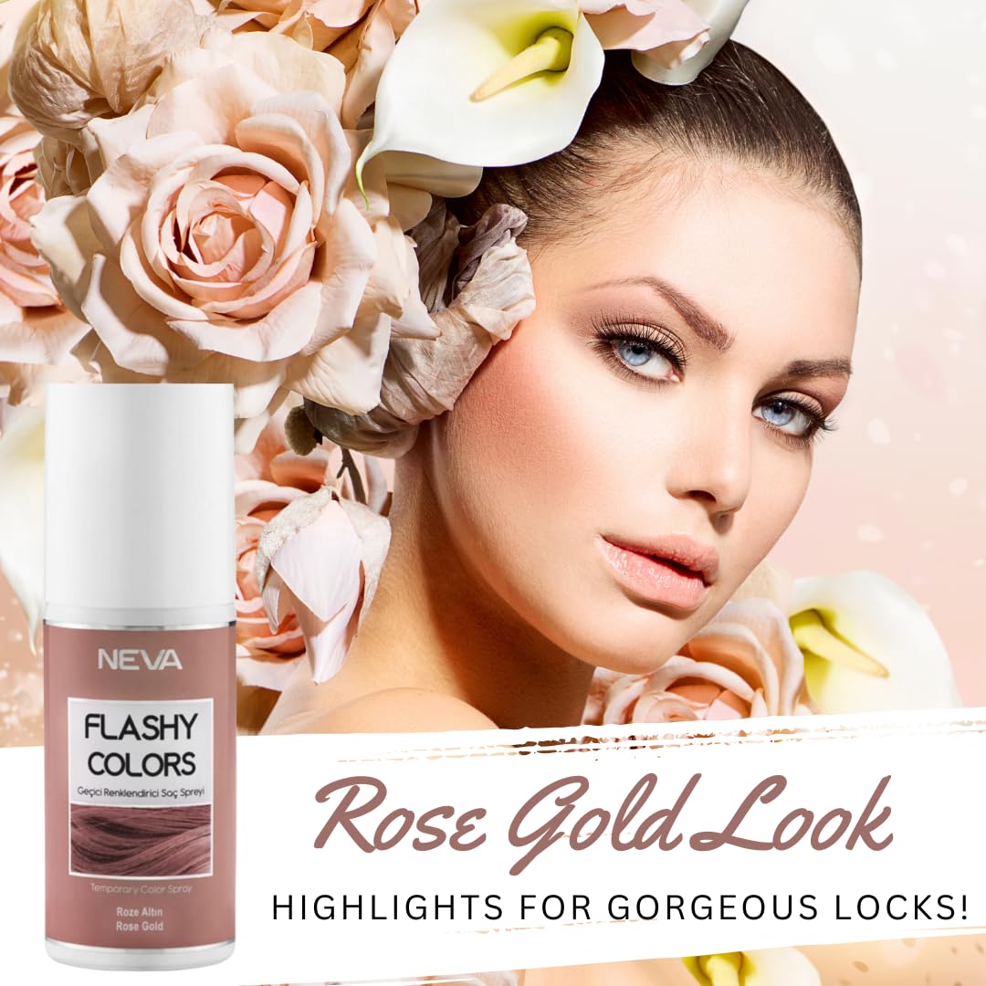 Geçici Renk Saç Spreyi Roze Altın 75 ml 8698636613873