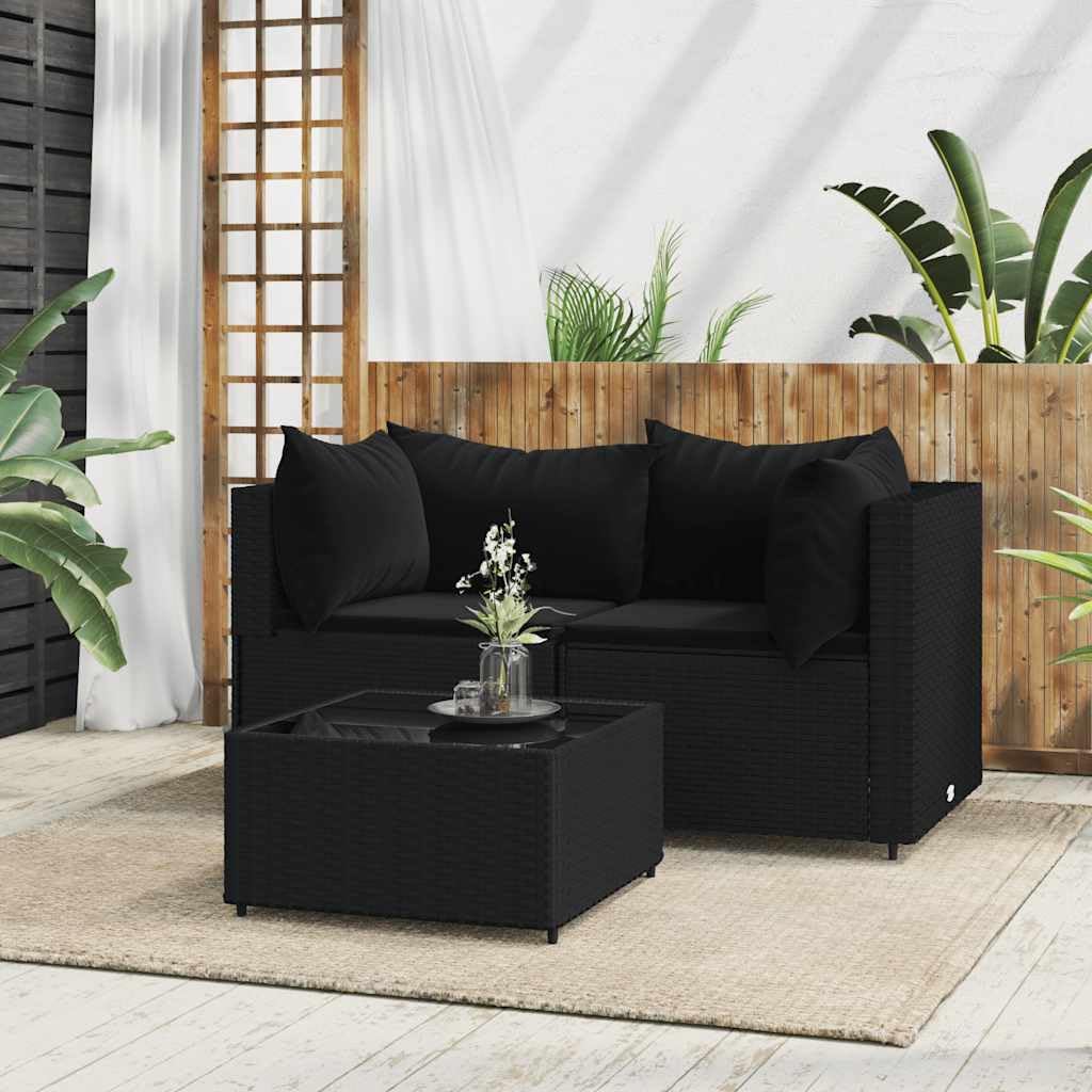 Patio Lounge Set Black, Outdoor Sofas, 319779