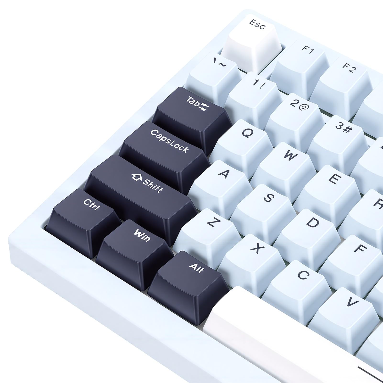 Luocute Tastiera Meccanica Wireless, Layout 81 Tasti 75% con Interruttore POM Blu 16 Milioni di Retroilluminazione RGB PBT Struttura Guarnizione Sostituibile a Caldo, per PC Portatile da (Blu Islanda)