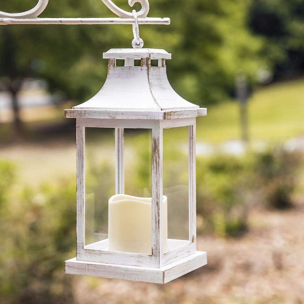 Kate Aspen LED Vintage Decorative Ivory Hampton-Rustic Home Shelf Decor Lantern, One Size