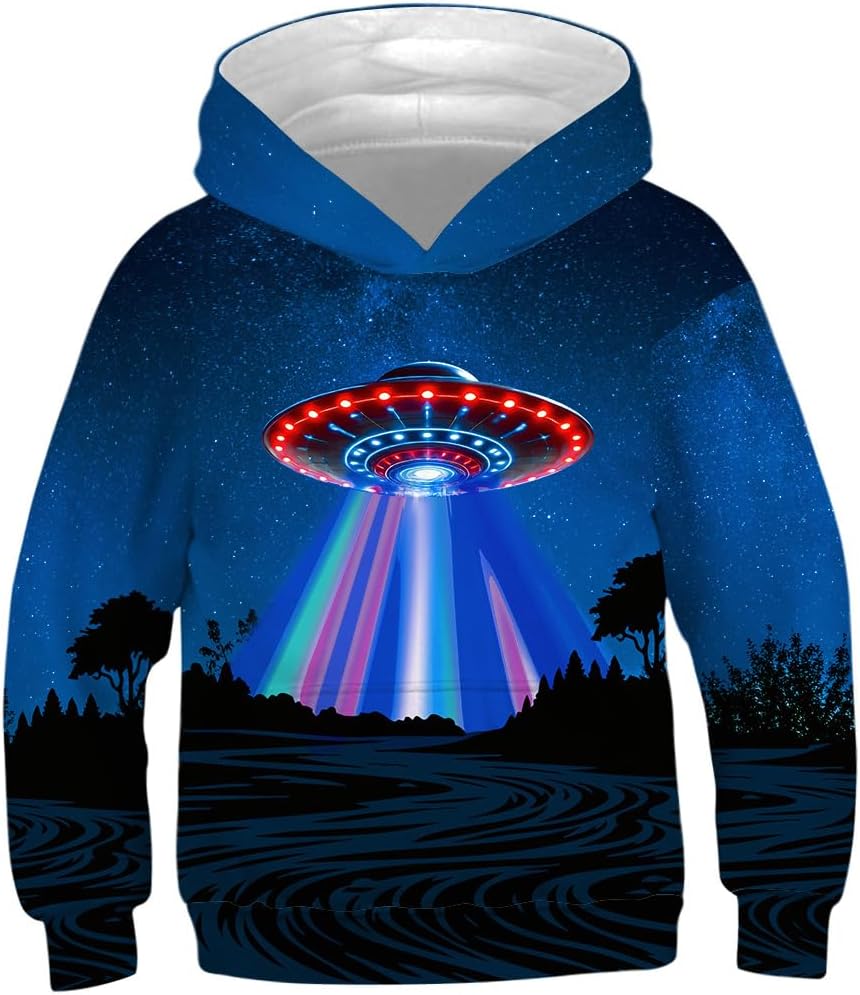 Ainuno Kids Boys Girls Hoodie Pullover 4-15Y Funny Hooded Sweatshirts