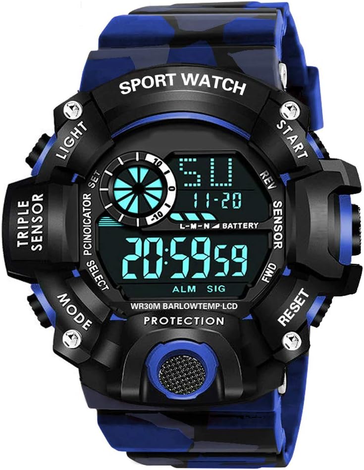 Shocknshop Digital Sports Multi Functional Black Dial Watch for Mens Boys -315RED