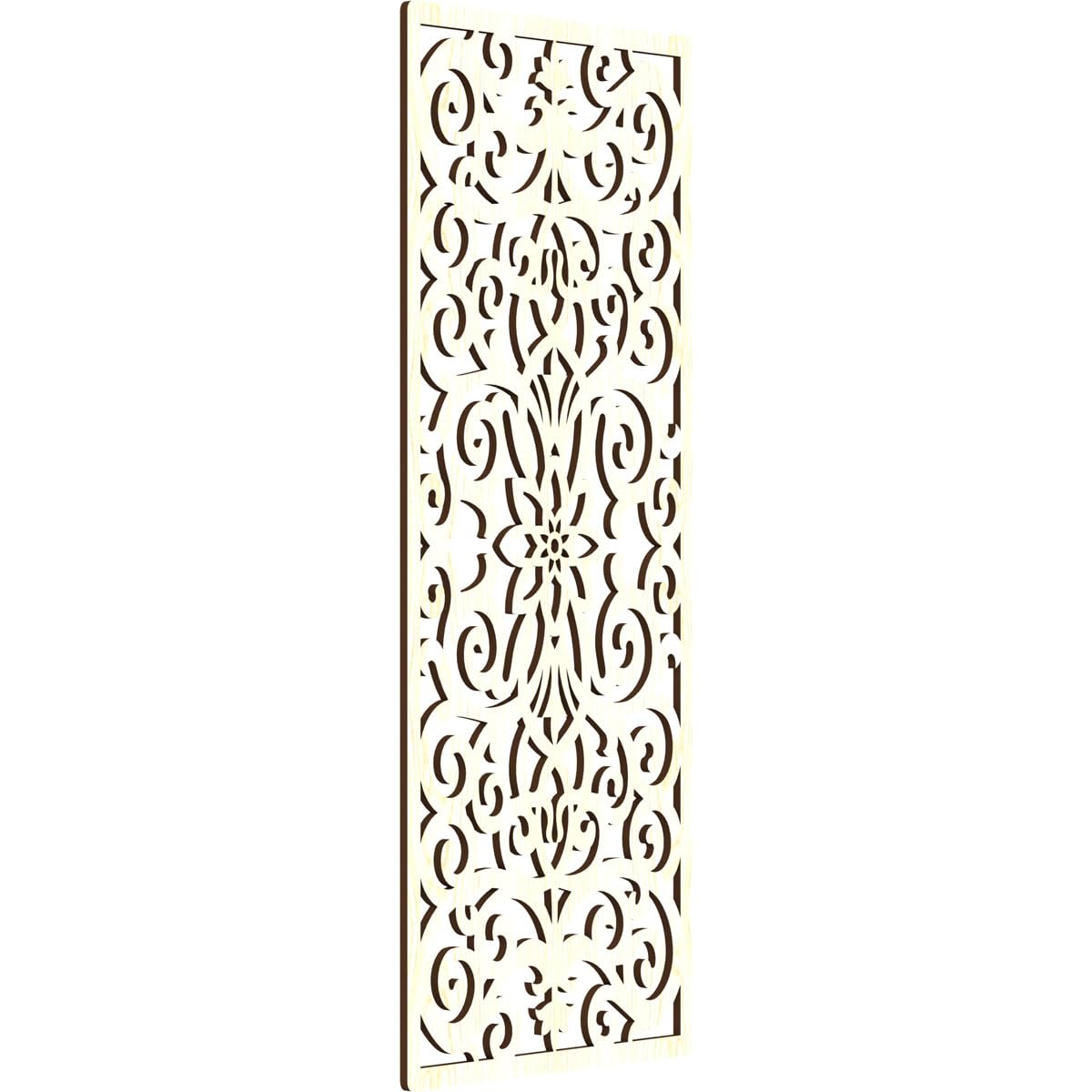 Buel Decorative Pierced Fretwork Wood Wall Panels, 15 3/8"W x 39 3/8"H x 1/4"T, Red Oak