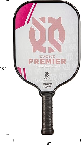 Miniatura 13 de Onix Evoke Premier Professional Tournament Pickleball Paddle Composite Face Impact Paddle Shape