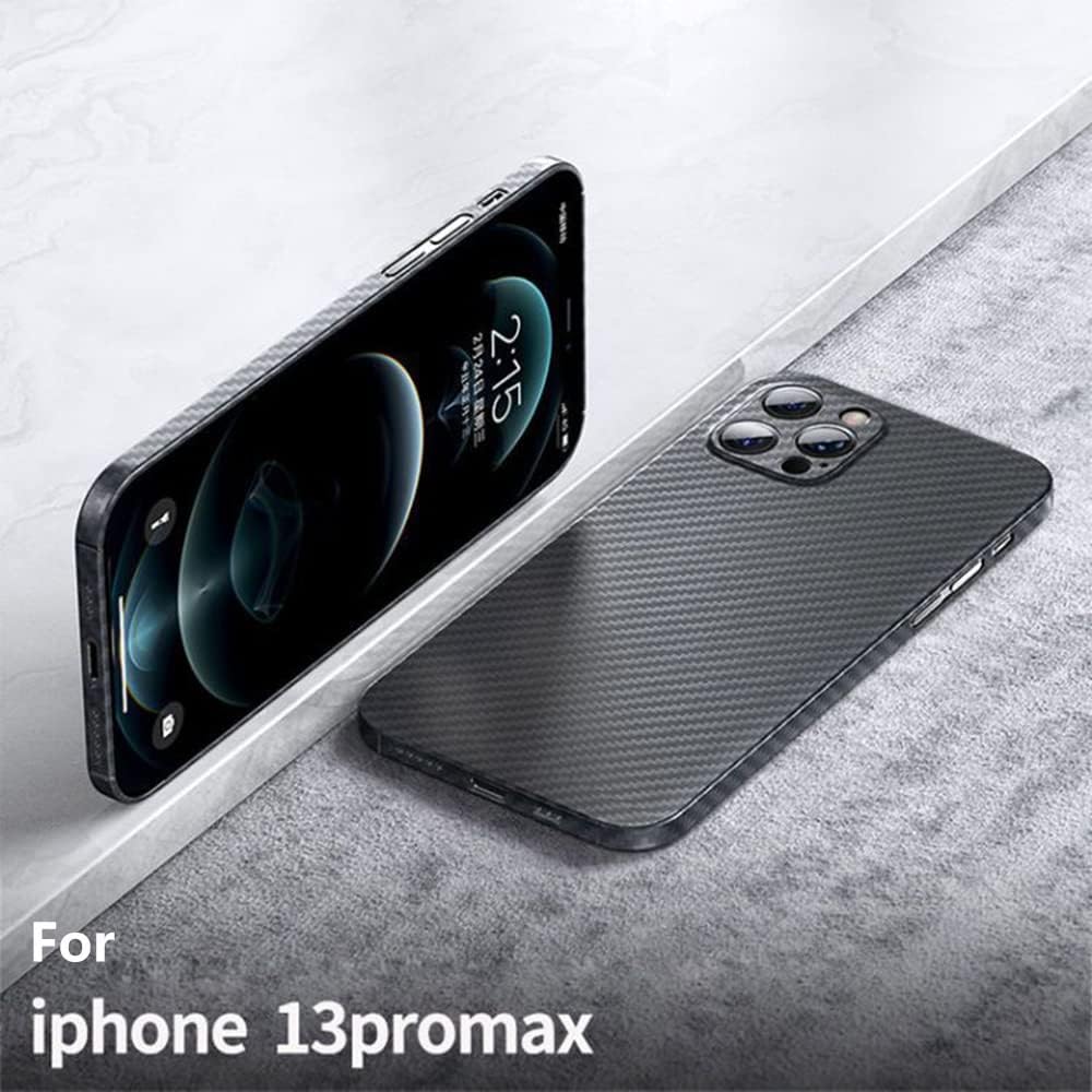 RIZZ Real Carbon Fiber Case for iPhone 13 Pro max 【Aviation Grade Materials】 Slim Aramid Fiber Cover Ultrathin 13 Pro max Phone Cases Super Tough for Men Drop Protection (for iPhone 13 Pro max)