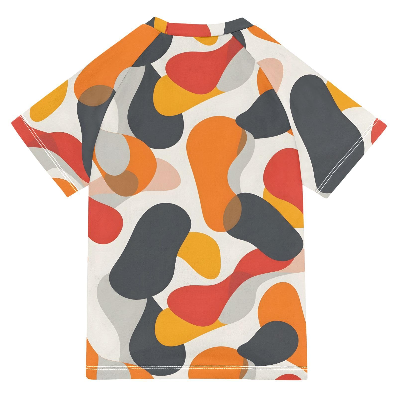 ALAZA Boys Swim Shirt Short Sleeve Rash Guard for Boys Girls UPF 50+ Camouflage Abstract 9-10T