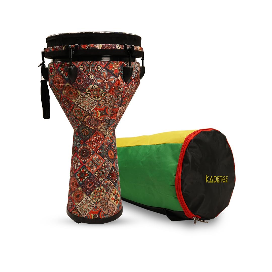 Kadence DJE12N Touring Series Hand Carved Djembe Drum | 12 Inch | Lug Tuning