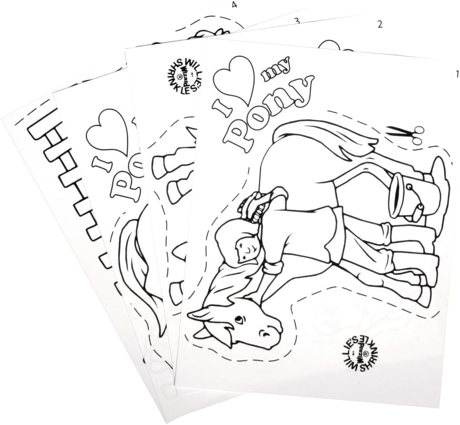 Rayher Magic Shrinking Art My Pony, 4 Charms with Key Rings