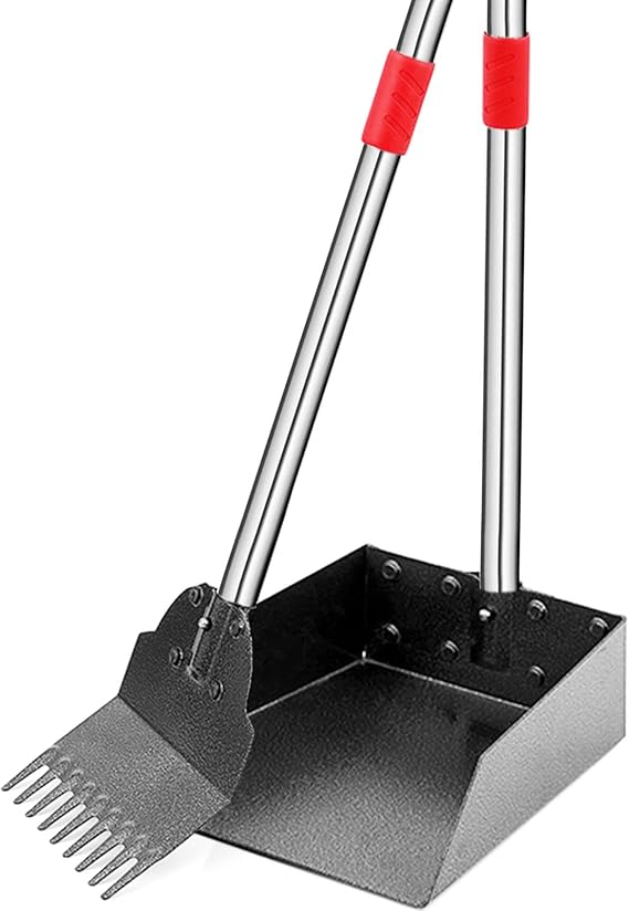 Poop Scooper for Large Dogs, 2 in 1 Dog Pooper Scooper for Yard, Tray