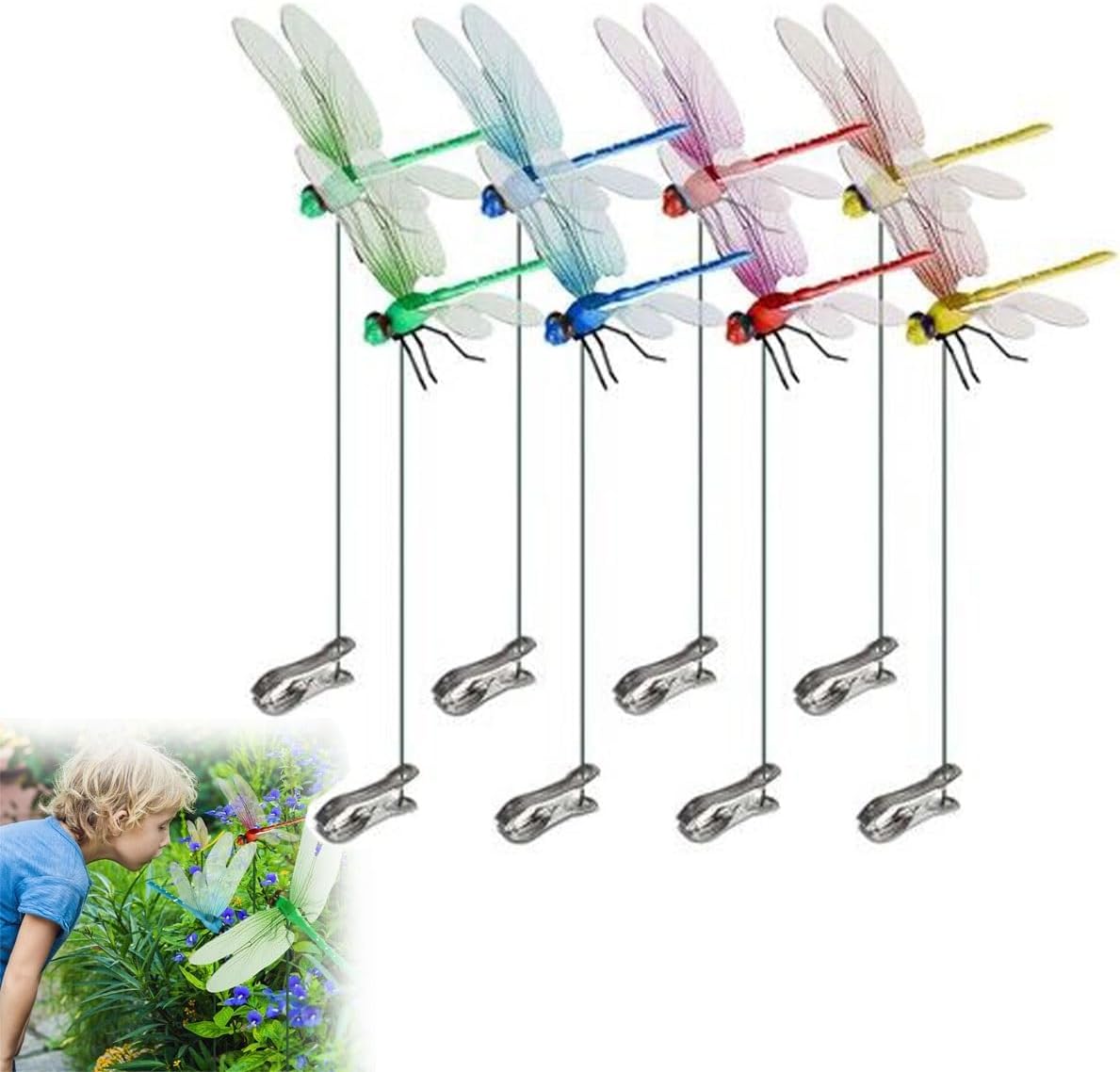 Dragonfly Clip, Fake Dragonfly Pole Clips, voor de Achtertuin (12PCS