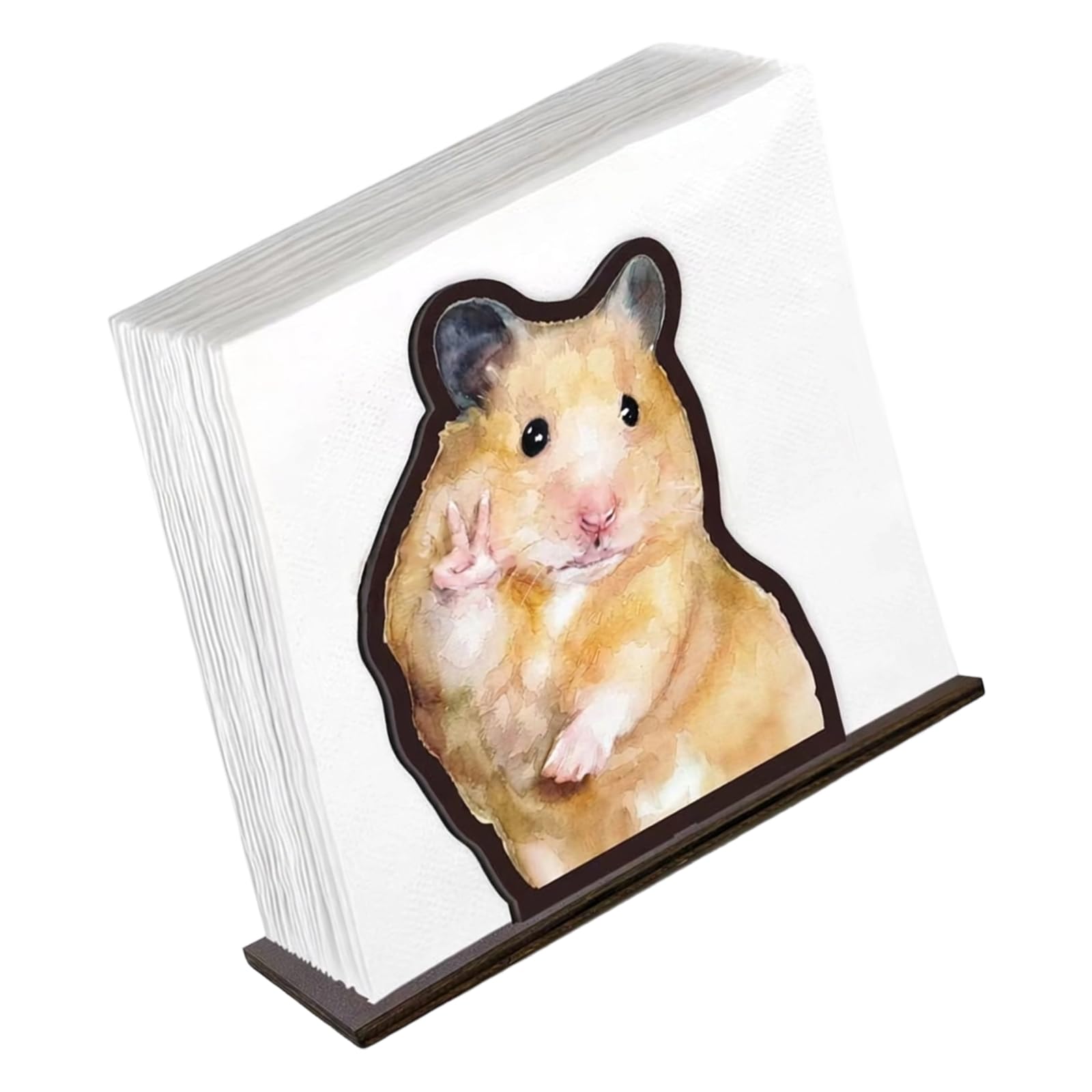 Shntig Adorable Hamster Shaped Wooden Napkin Holder Elegant Tissue Dispenser for Offices Desk and Kitchen Table Decoration Hamster Molded Desk Planner