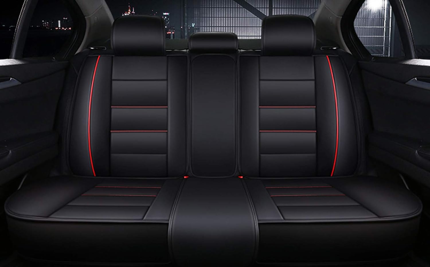 Leather Car Seat Covers Luxury Universal Interior Seat Cover for Mazda Volkswagen Hyundai Kia Lada Nissan Black