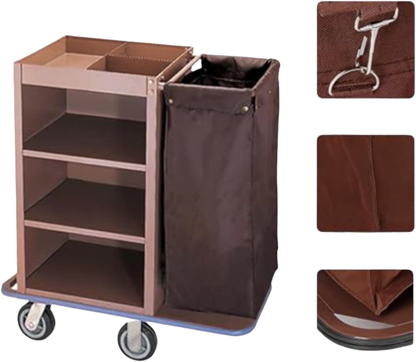 Cleaning Cart,Hotel Cart, Cleaning Caddy with Wheels, for Housekeeping, Custodian, Maintenance, Rolling Supply Organizer