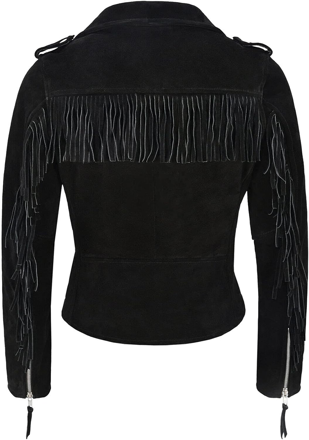 Giacca Con Frange In Finta Pelle Scamosciata, Crop Corto Stile Cowgirl, Per Concerti Country E Moto, Colori Disponibili: Nero, Marrone, Bianco, Rosa