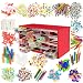 Arts & Crafts Supply Center Complete with 20 Filled Drawers of Craft Materials