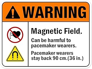 Magnetic Field Harmful for Pacemaker Wearers Warning Sign, Aluminum Rust-Proof Sign, 8x12 Inch, Medical Areas Industrial Zones Use, Pacemaker-Specific Magnetic Hazard Alert