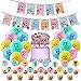 37PCS Globo Muñeca Sorpresa, Surprise Party Supplies Decoraciones,Decoración de la Torta de Dibujos Animados Kids Girls Birthday Party Supplies