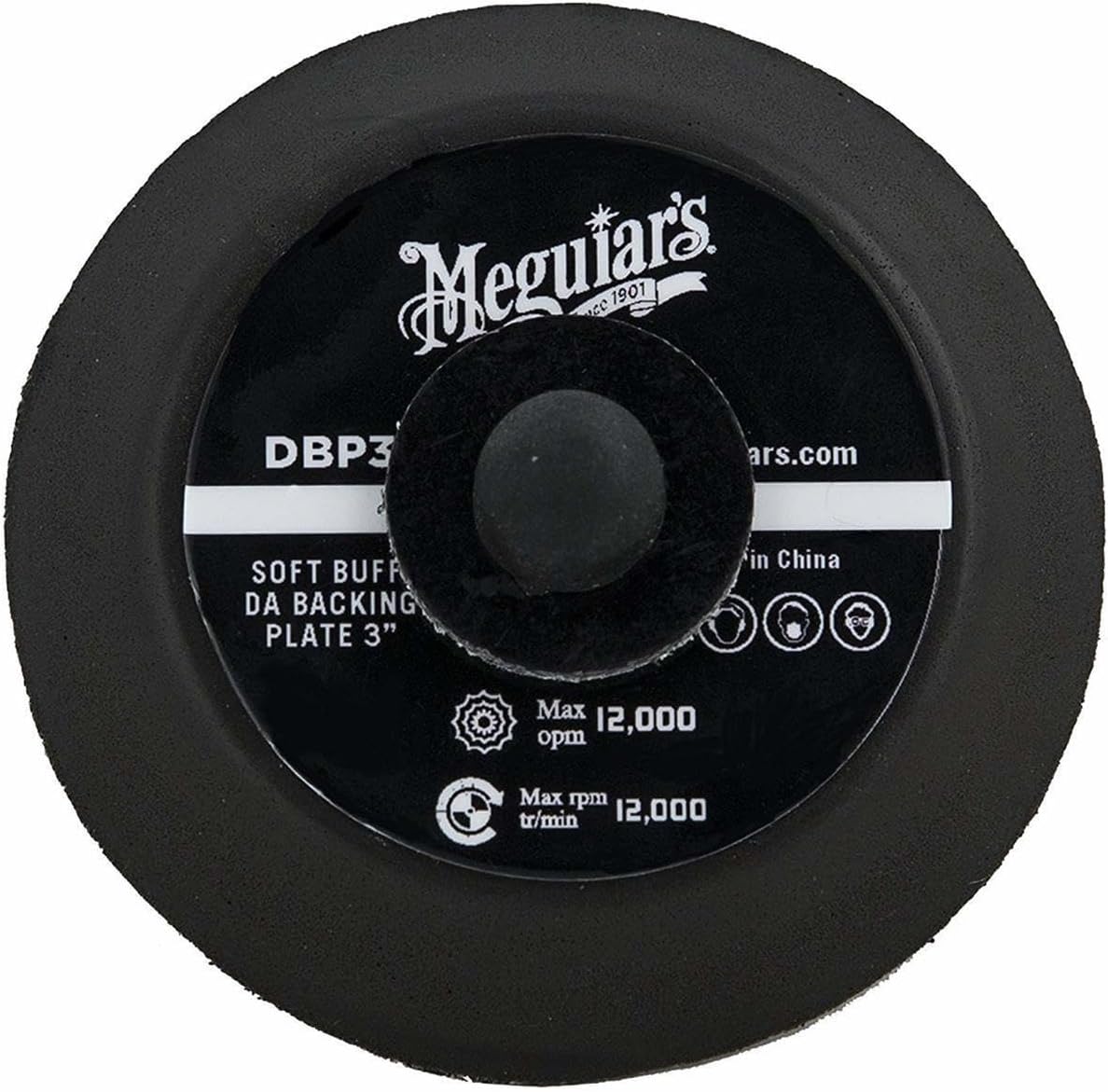 Meguiar's 3" Soft Buff DA Backing Plate DBP3 - 3 Inch Backing Plate, Hook and Loop for Machine Polishing with Foam and Microfiber Discs, Professional DA Polisher Backing Plate, 1 Backing Plate