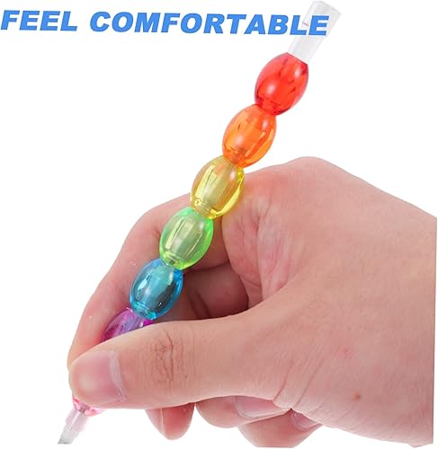 Miniatura 8 de NUOBESTY 16 lápices apilables de colores, lápices de cuentas de colores, lápices de dibujo para escribir, suministros de papelería, recuerdos de