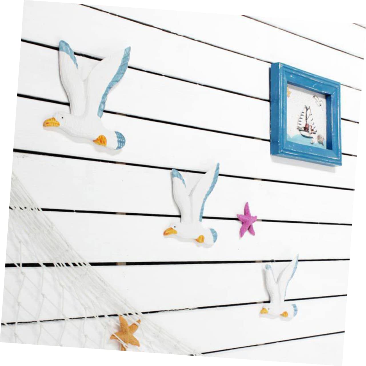 STOBAZA 6 Piezas decoración del hogar decoraciones para el hogar placas de pared de gaviota aves marinas náuticas decoracion marinera decoración mediterránea decoraciones mediterráneas