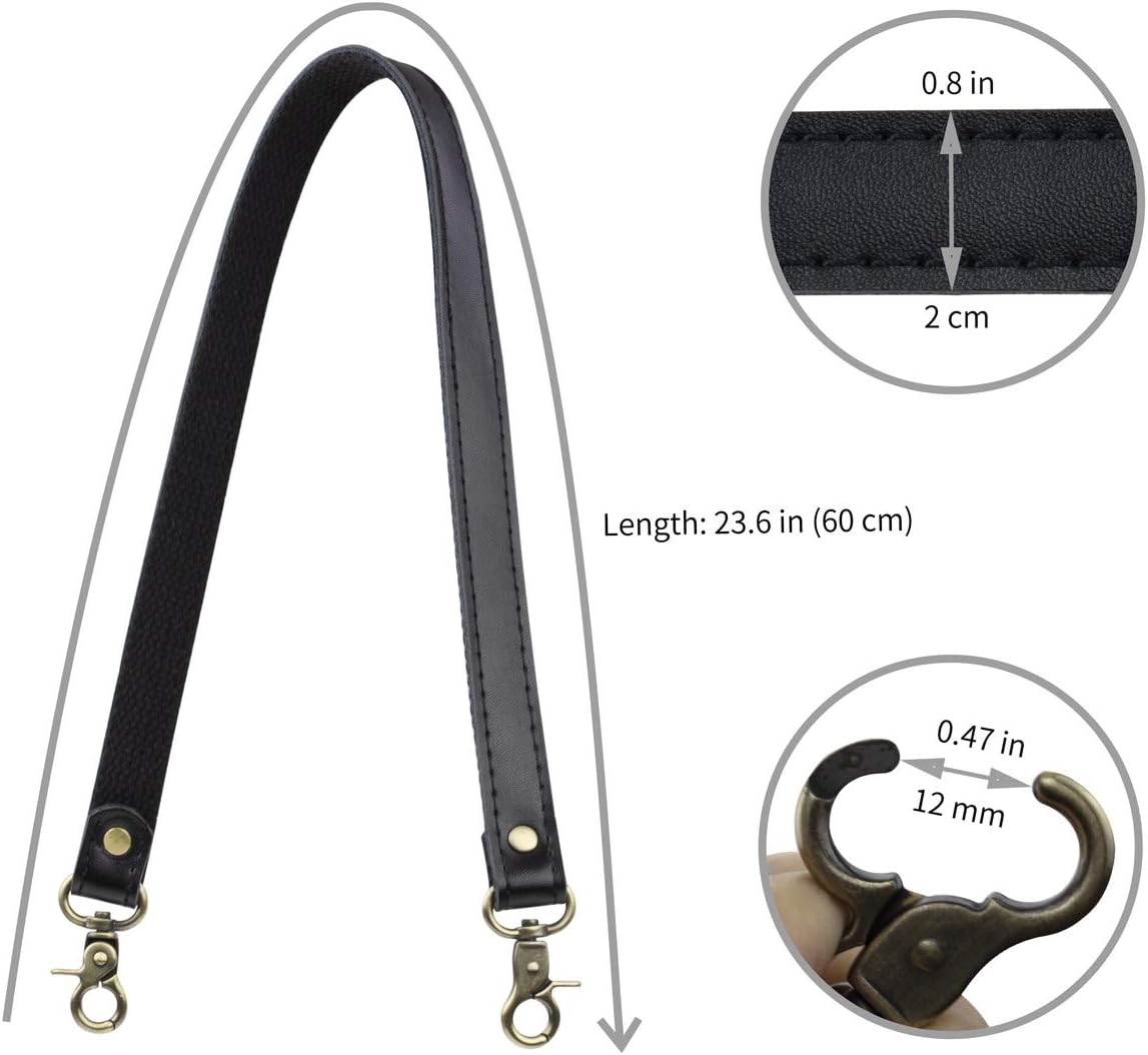 Allzedream Genuine Leather Purse Strap Sewing Canvas Replacement Handbag Shoulder Bag 2 Pcs - Image 6