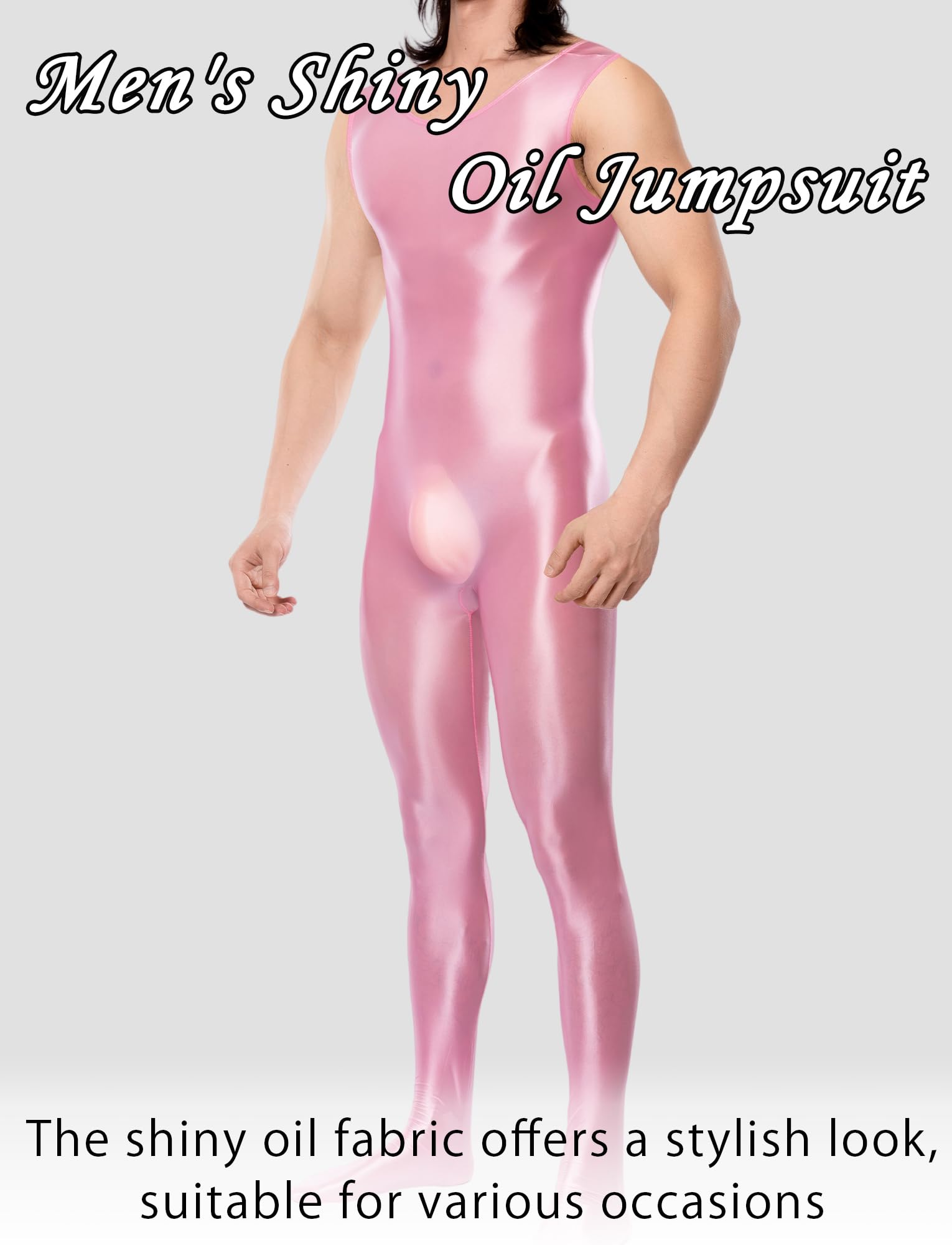 Maeau Glänzender Herren-Body, glänzend, Tanz-Overall