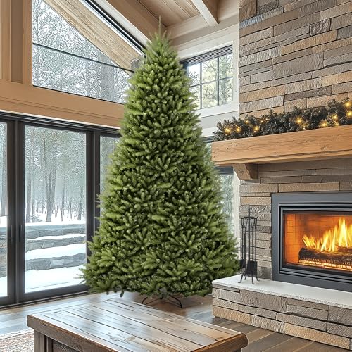 Image of National Tree Company 12 ft Unlit Dunhill Fir Artificial Full Christmas Tree, 7,794 Tips, Includes Stand, Green