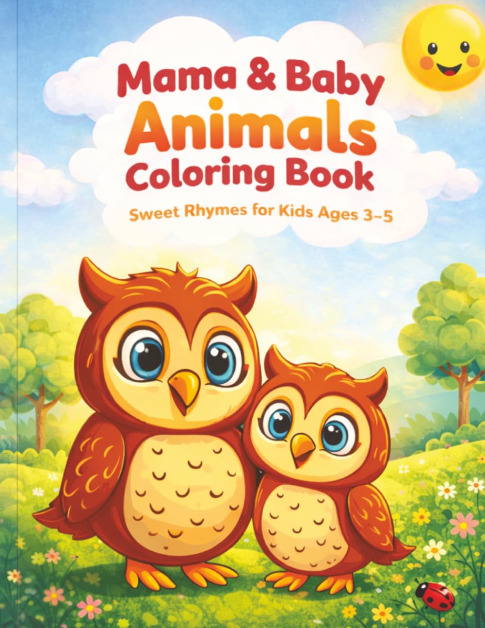 Mama & Baby Animals Coloring Book: Sweet Rhymes for Kids Ages 3–5. Easy and Fun Animal Coloring Pages for Toddlers and Preschoolers.