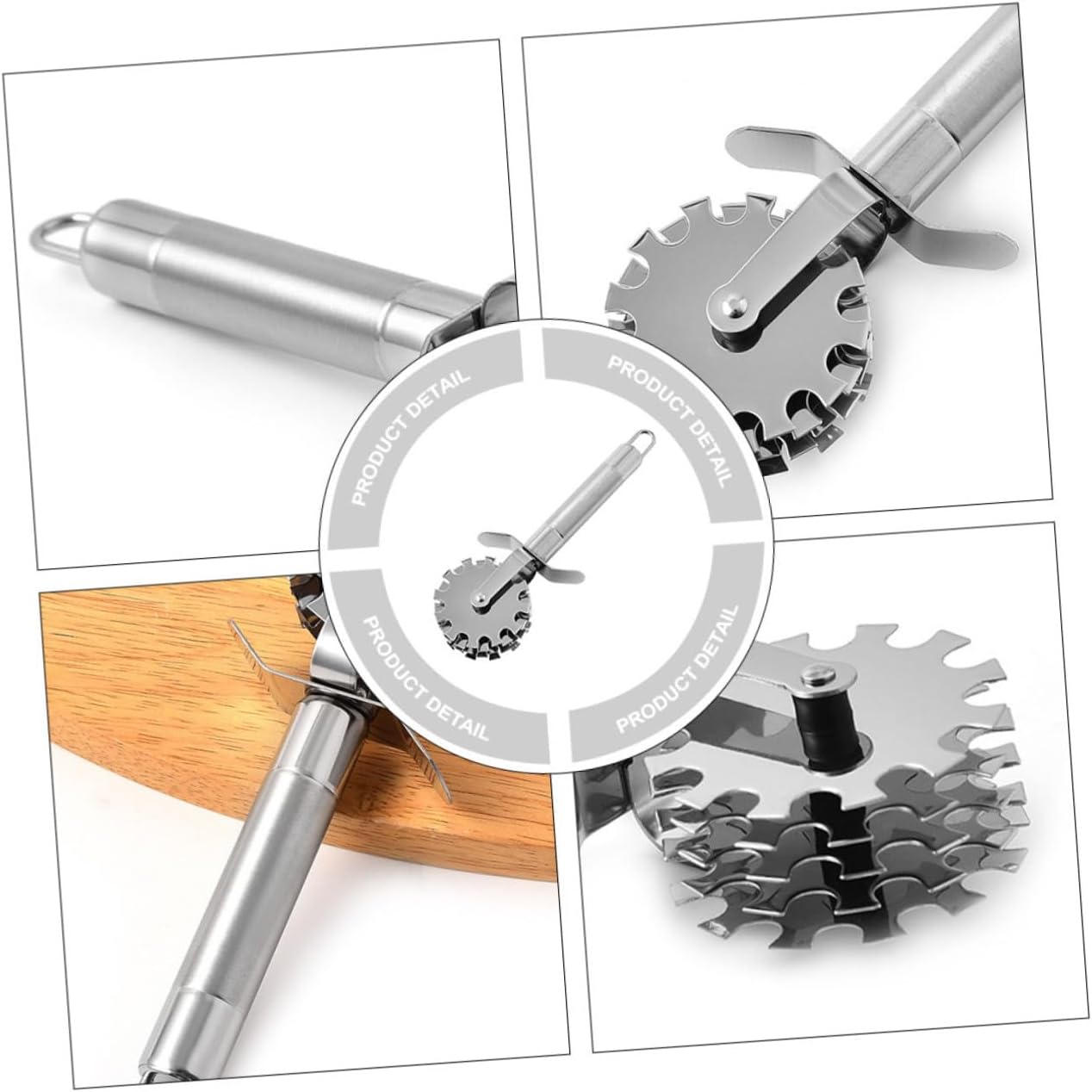 2pcs Stainless Steel Meat Tenderizer Roller with Ergonomic Handle for Steak Pork Chicken Lamb Needle Blade Tool to Soften Meat Fibers Kitchen Cooking Gadget