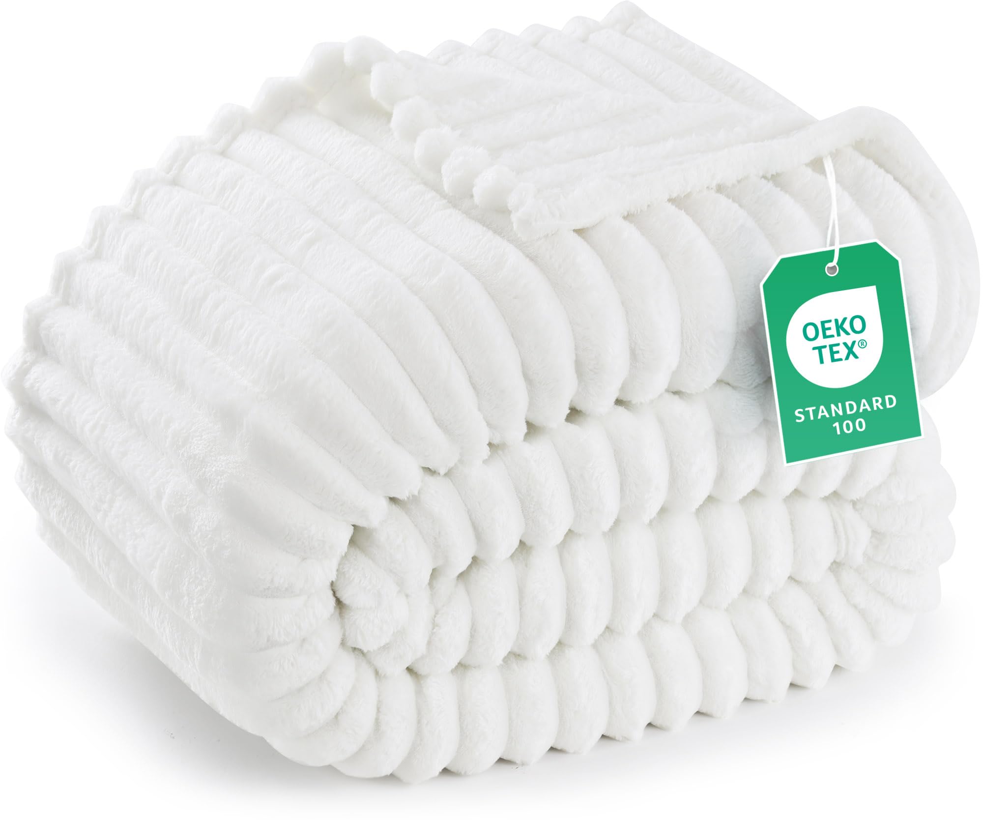 Utopia Bedding Streifen Kuscheldecke Flauschig, Weiche, leichte und warme Fleecedecke. Gemütliche und atmungsaktive Decke für Bett, Sofa und Couch.