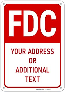 Custom Fire Department Connection FDC Signs, Personalise for Property and Business Signs, 10x7 Inches, Rust Free .040 Aluminum, Fade Resistant, Made in USA