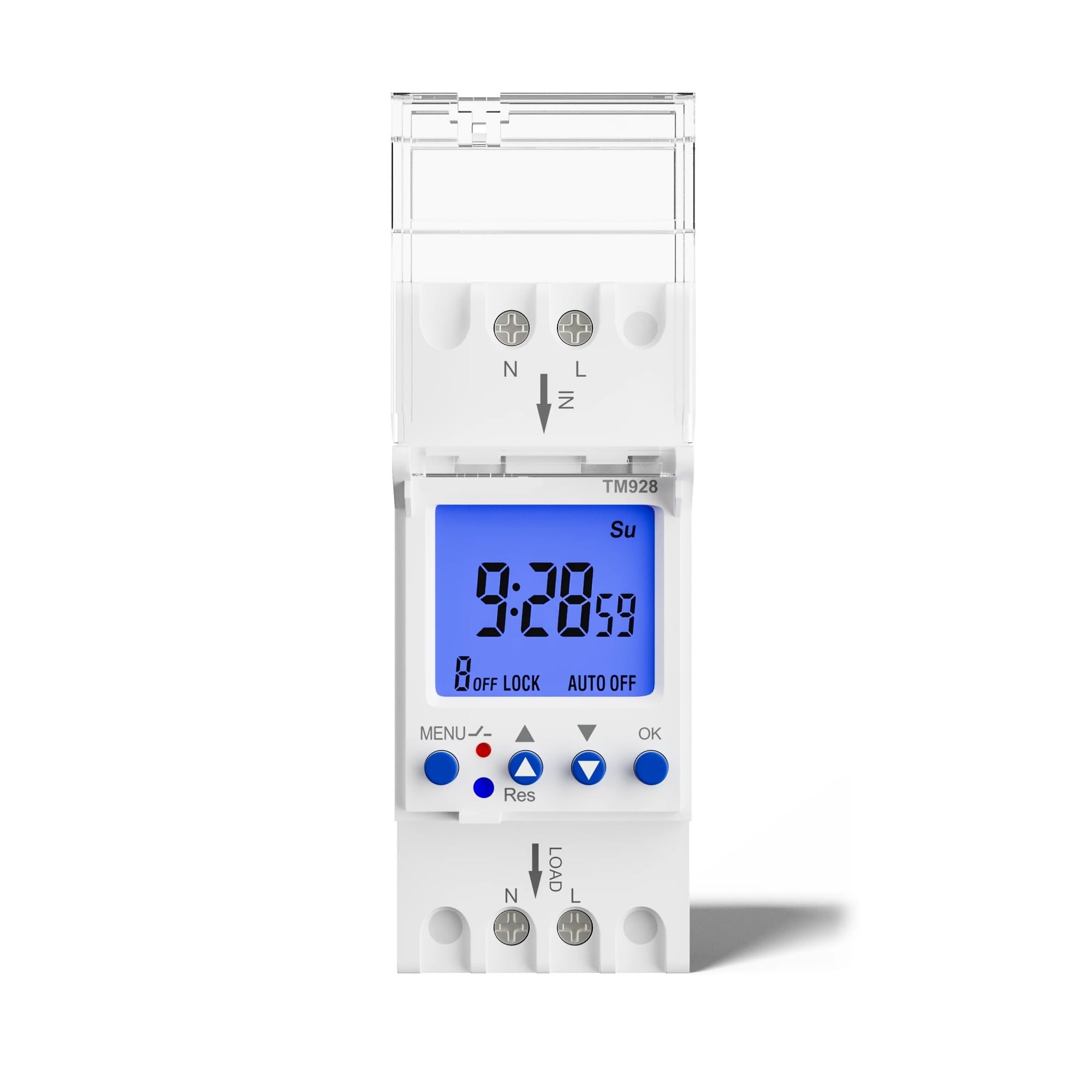 Interrupteur programmable Horloge électronique Programmable de 1 seconde à 168 heures, 16A 30A 110V 220V, grand écran LCD rétro-éclairé, minuterie avec fonction de verrouillage(Tm928 30a)
