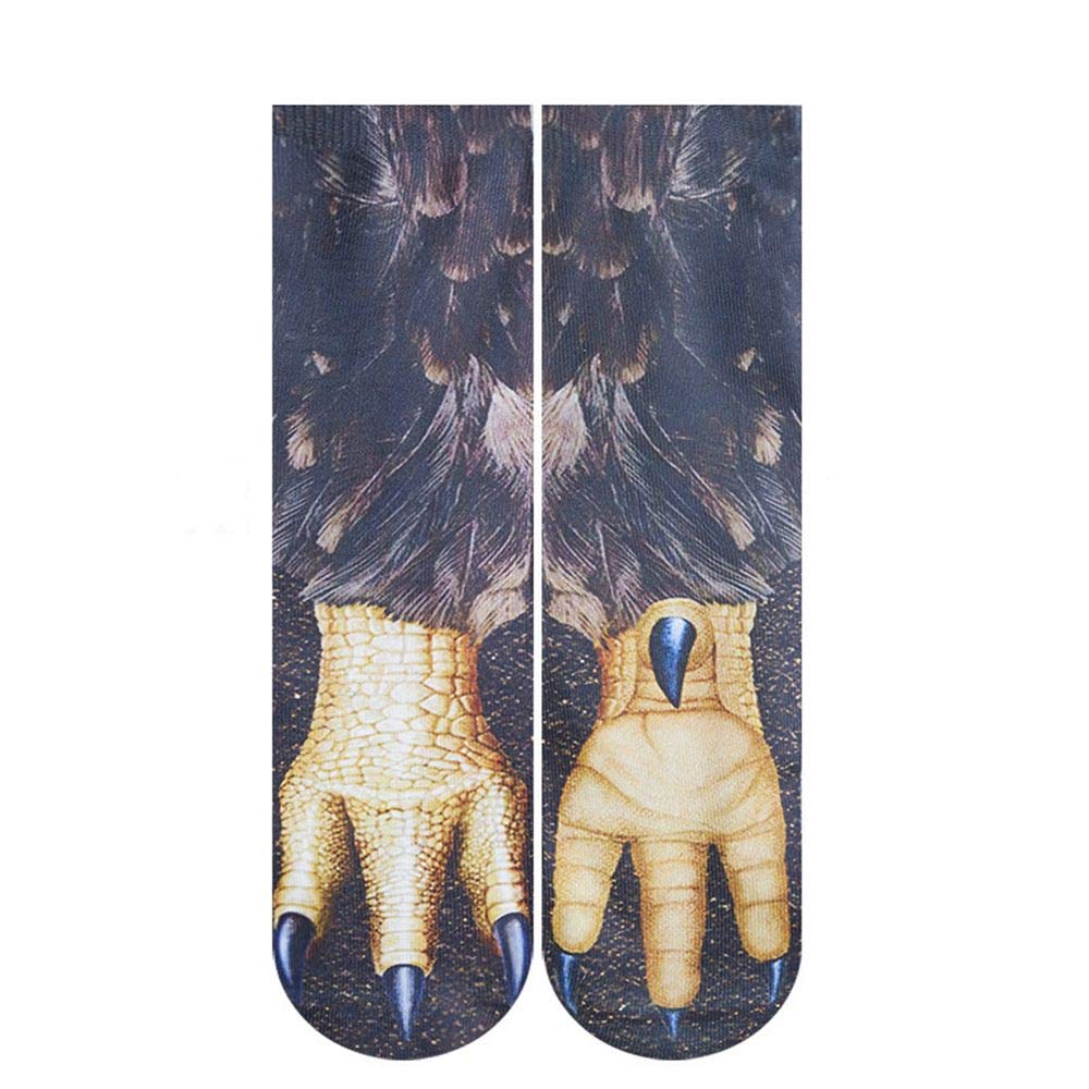 MoonyLI Unisex Animal Foot Socks Animal Paw 3D Simulation Print Crew Socks Funny Animal Pattern Kids Socks, Eagle, standard size