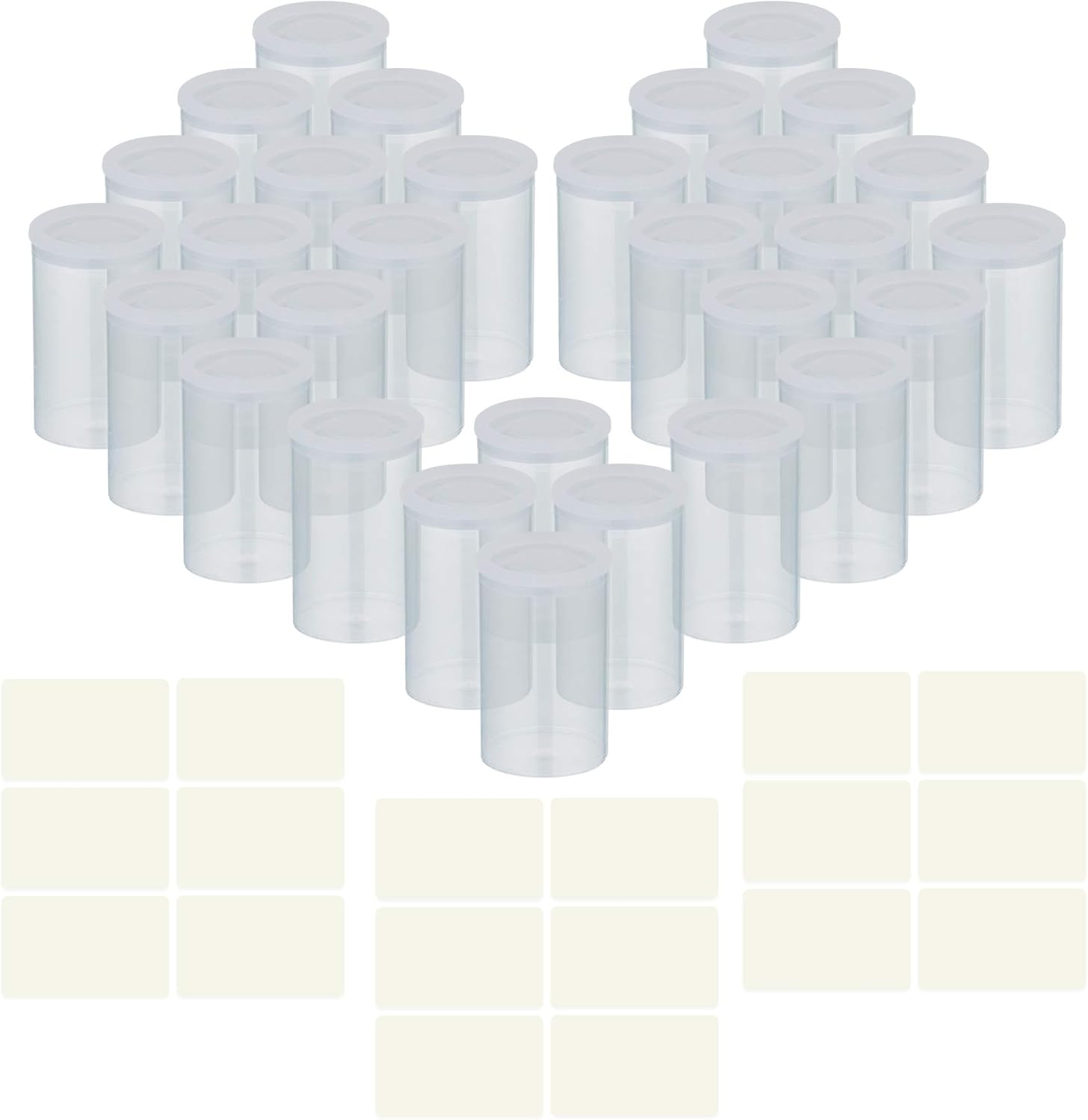 Firgus Film Canisters 30 Pack Clear with Caps for Rockets Plastic Empty