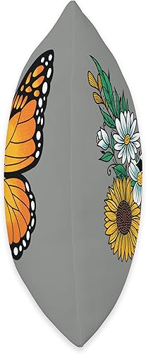 Miniatura 2 de Almohada floral con diseño de mariposas, 16 x 16 pulgadas, multicolor