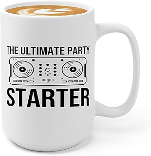 DJ Coffee Mug 15oz White -The ultimate party - radio performer shock video jockey radio announcer presenter