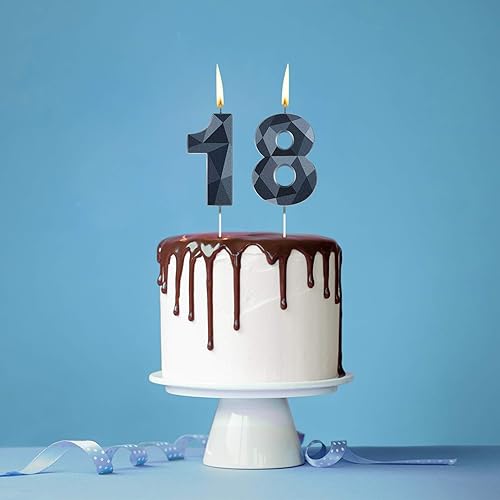 Miniatura 72 de Nuanchu Velas de cumpleaños número 21 y 12 con forma de diamante 3D, velas numéricas de feliz cumpleaños 21 para decoración de boda, fiesta Dorado