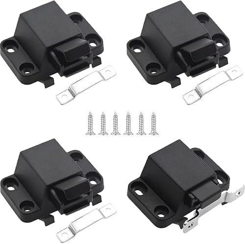 Pestillos de puerta de cierre automático para abrir y presionar, paquete de 4 unidades, pestillo de presión y bloqueo, cierre táctil resistente para