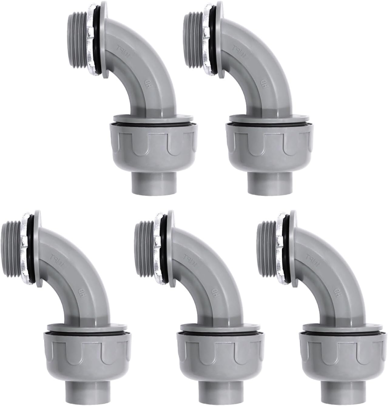 1-1/4 inch Liquid Tight Connector 90 Degree PVC Flexible Conduit Connector UL Listed Conduit Fittings（10 Pack）