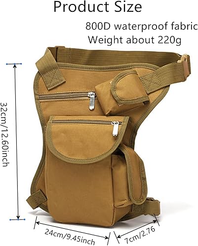 Miniatura 2 de Bolso táctico militar de la pierna del descenso de Molle, paquete del muslo para la motocicleta, ciclismo, equitación, camping, bolsos de cintura,