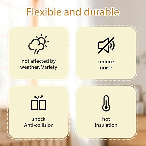 Miniatura 4 de Burlete de sellado de puerta, 32.8 pies, tira blanca para sellado de puerta, burlete para ventana, resistente a la intemperie, reduce el ruido,