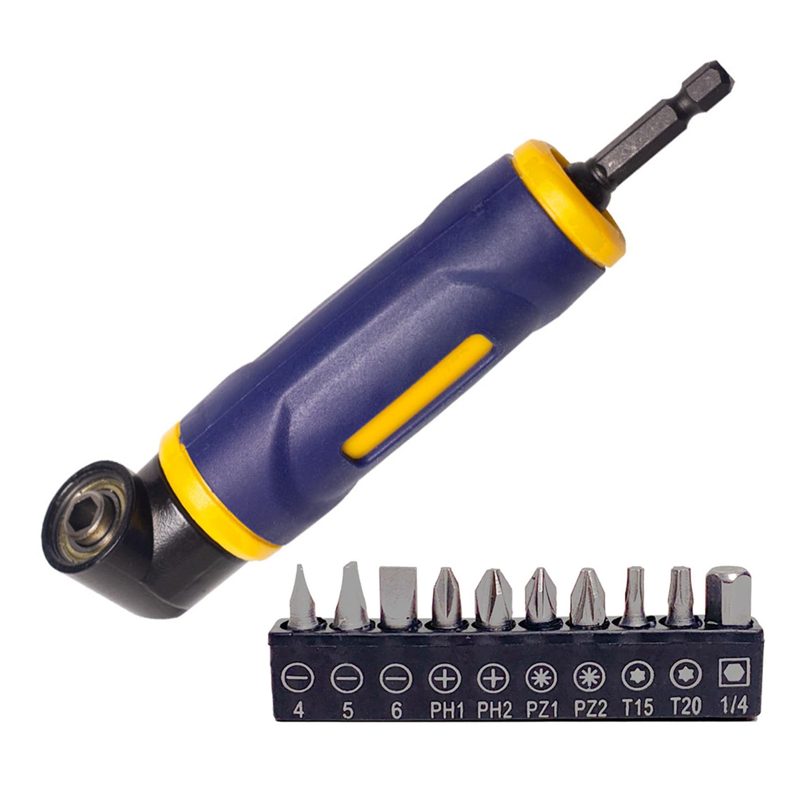 Piexangh Blue Power Tool Extension Right Angles Drill Attachment Adapter For Various Drills For Enhances Efficiency In Confined Area Adapter