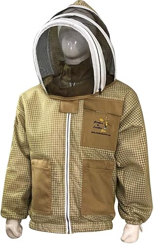 Miniatura 6 de Ropa y cuero Chaqueta ventilada de apicultura de 3 capas de protección completa Apicultores Chaqueta de abeja ultra ventilada con velo de esgrima